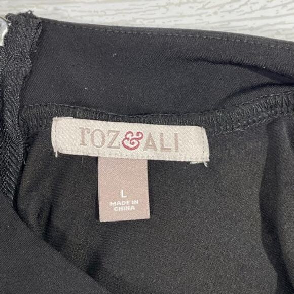 Roz & Ali Black Relaxed Fit High Neck Sleeveless Blouse Size Large - Picture 4 of 10